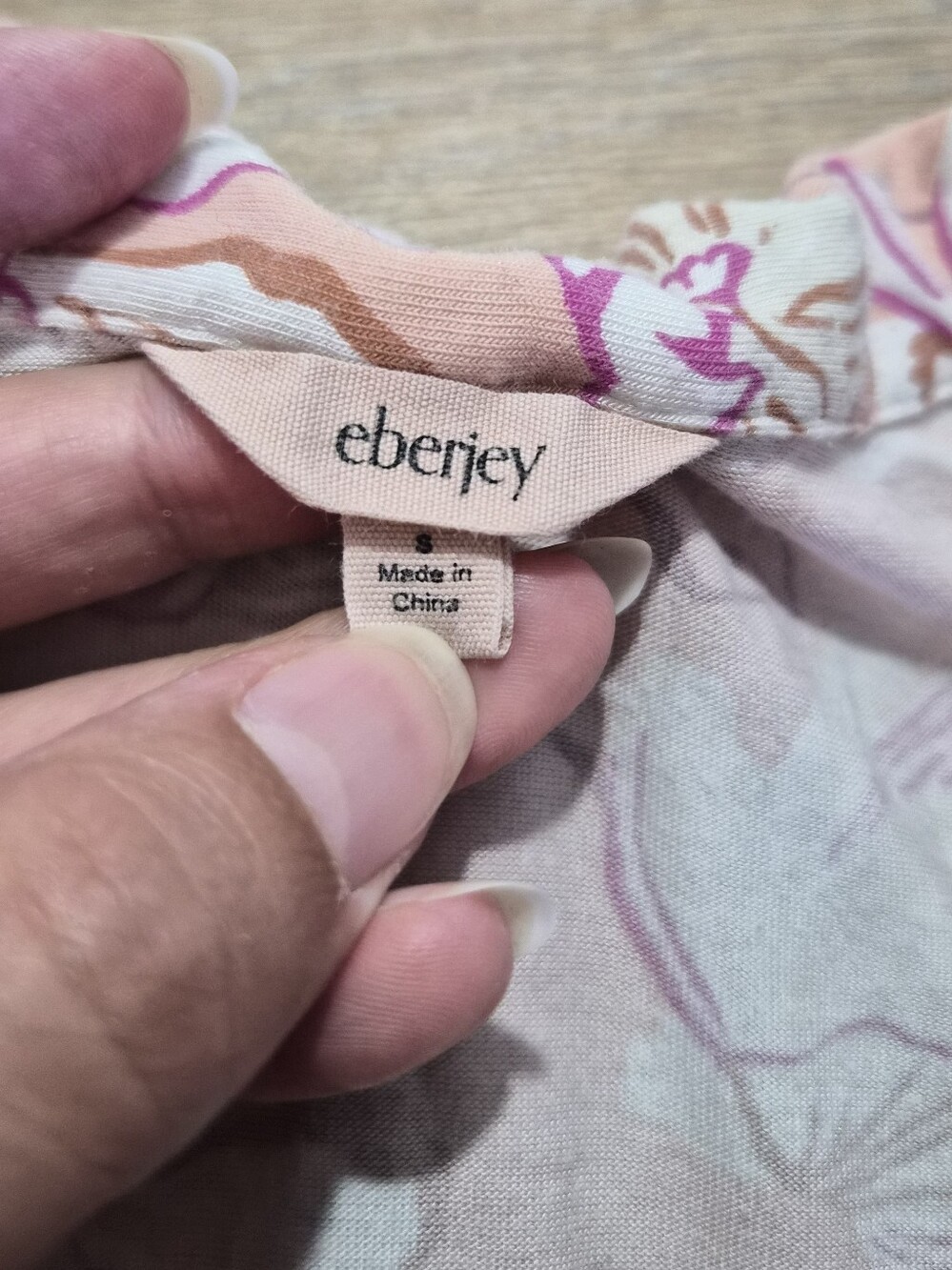Eberjey Gisele Relaxed Short-Sleeve And Cropped Pants Pajama Set Fiore Rose Sz S - Picture 9 of 10